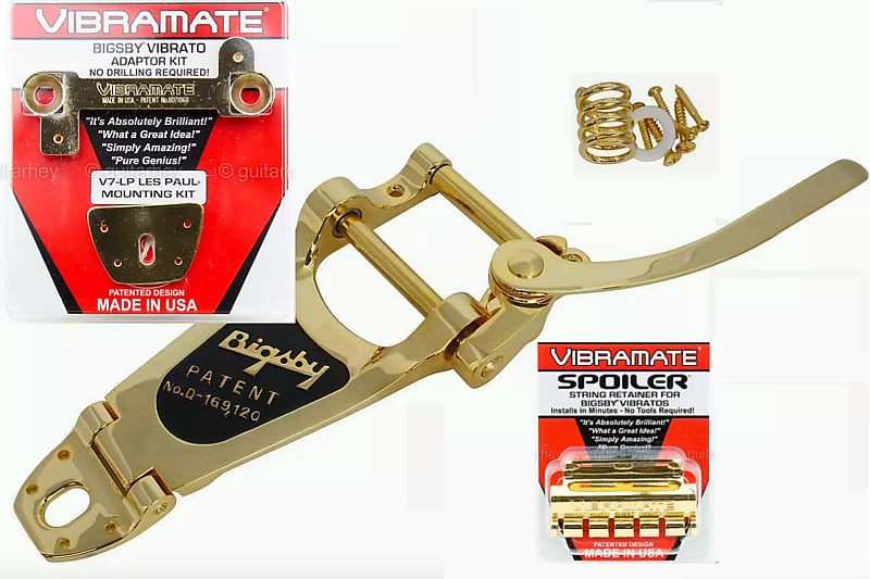 Bigsby Gold B7 G Tremolo & Vibramate V7 G, String Spoiler,  For Gibson & Other USA Les Paul models image 1