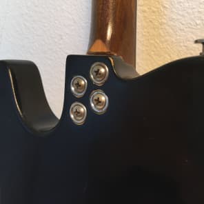 Vintage 100 year old banjo neck mounted on a mini telecaster body Tenor guitar 2018 Black image 7