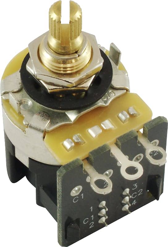 CTS 500k Audio Short Push/Pull Potentiometer - CTS, Audio, Knurled Shaft, .375" Bushing, DPDT image 1