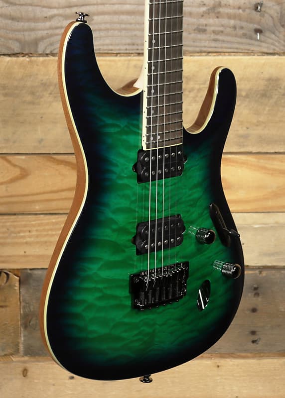 Ibanez Prestige S6521Q Electric Guitar Surreal Blue Burst w/ Case image 1