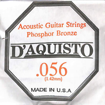 Five (5) - .056 Phosphor Bronze Wound - D'Aquisto Acoustic Guitar Strings for sale