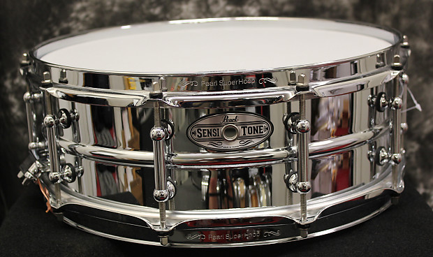 Immagine Pearl SC1450 14x5" Sensitone Classic II Steel Snare Drum w/ Tube Lugs - 1