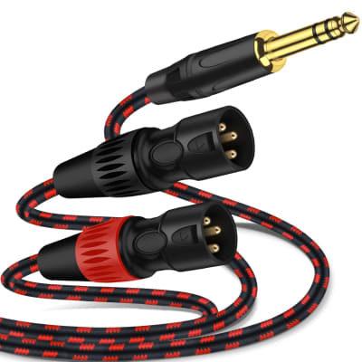 tisino 2 RCA to XLR Male Y Splitter Cable, Unbalanced Dual RCA Male to 1  XLR Splitter Duplicator Lead Y-Cable Adapter - 3.3 feet