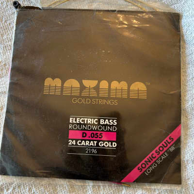 Maxima 2196 D.055 24 Carat Gold Sonic Souls Light Long Scale 88 RoundWound Electric Bass String for sale