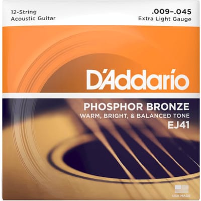 D Addario EJ41 12 String Phosphor Bronze Extra Light Acoustic