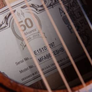 Alvarez MFA66CE Masterworks OM/Folk Acoustic-Electric B-Stock (SKU 5039) image 5