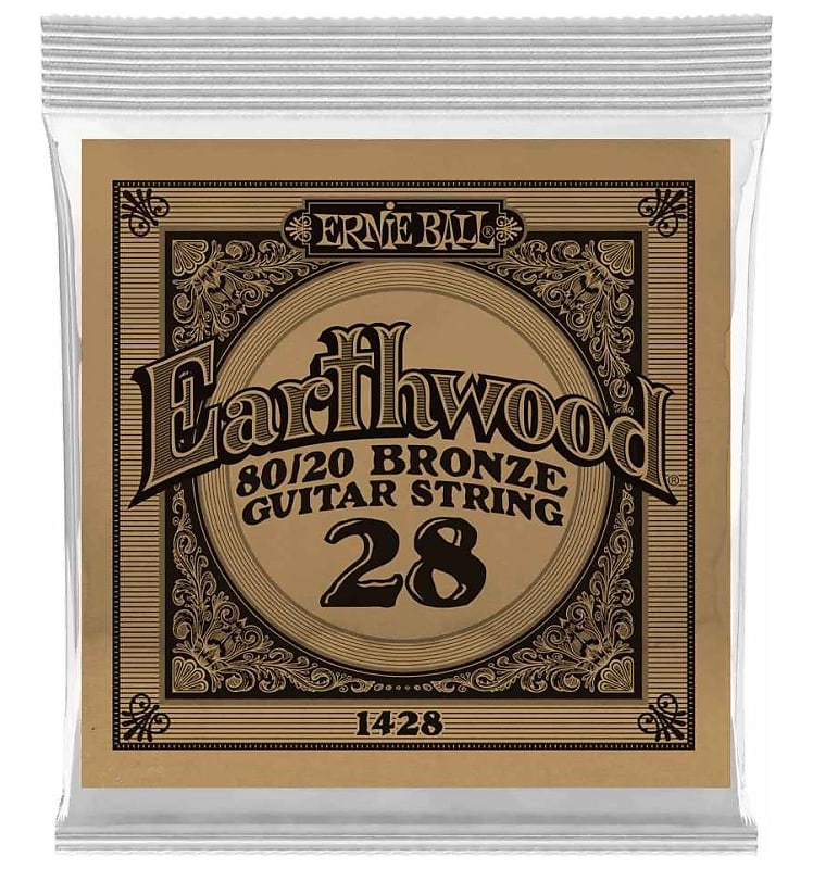 Ernie Ball P01428 .028 Earthwood 80/20 Bronze Acoustic Guitar String image 1