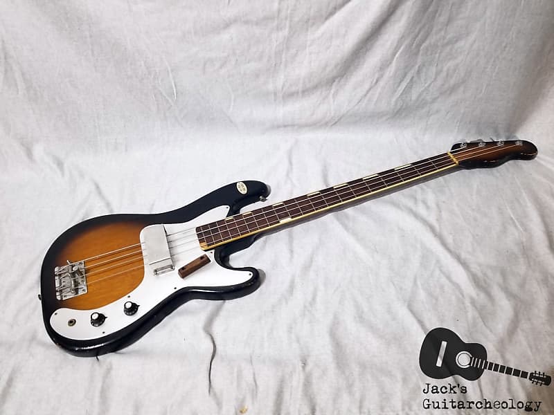 Kent / Teisco Topline EB-18 MIJ Set-Neck Electric Bass (1960s, Two Tone  Sunburst)