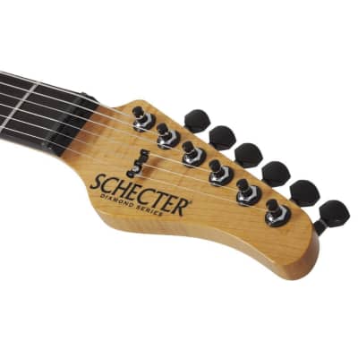 Schecter PT Classic 6-String Right-Handed Electric Guitar with Mahogany Semi-Hollow Body and Ebony Fretboard (Transparent Black Burst) image 5