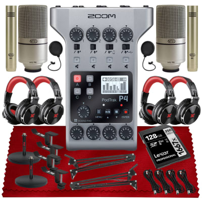 Zoom PodTrak P4 Portable Multitrack Podcast Recorder， 4