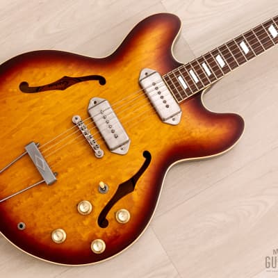 1989 Epiphone Casino Vintage Electric Guitar Pre-Elitist, Figured Maple w/ Case, Japan Terada image 1