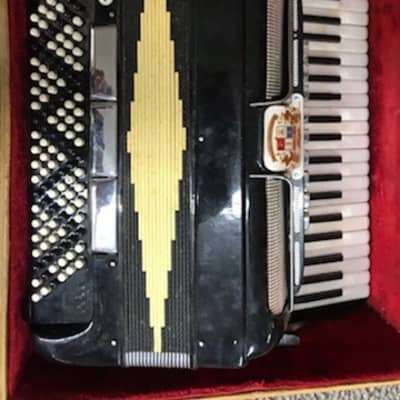 Very nice Antique Noble Futuramic Accordion in the case  complete with Straps image 9