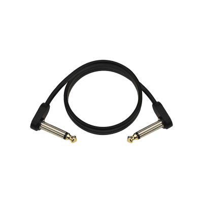 D'Addario PW-FPRR-02 Custom Series 1/4" Angled TS Flat Patch Cable - 2'