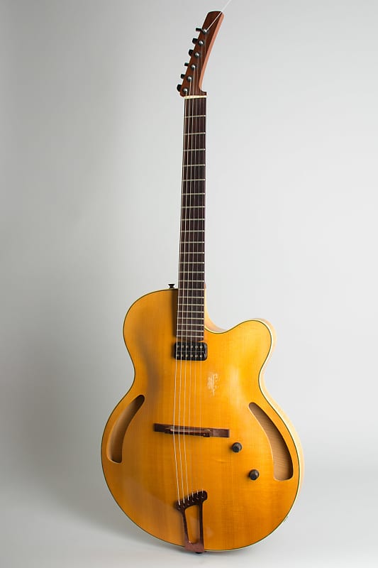 Ken Parker  Custom Arch Top Semi-Hollow Body Electric Guitar (1991), original black tolex hard shell case. image 1