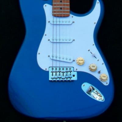 Cobra Blue Mahogany Stratocaster+SRV Pickups 22 Fret Roasted Maple Neck+7 Sound Switch +Treble Bleed+Working Bridge Tone image 2