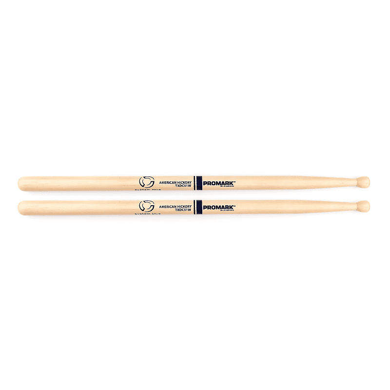 Pro-Mark TXDC51W Hickory DC51 Wood Tip Drum Sticks image 1