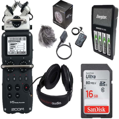 Zoom H5 Handy Recorder Four-Track Portable Recorder,APH-5 Accessory Pack,Headphones,16 GB SD card,and Rechargeable Batteries