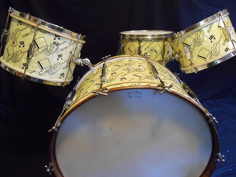 Ludwig and Ludwig 1941 Original Top Hat and Cane, Swing Sensation Drum Set image 1