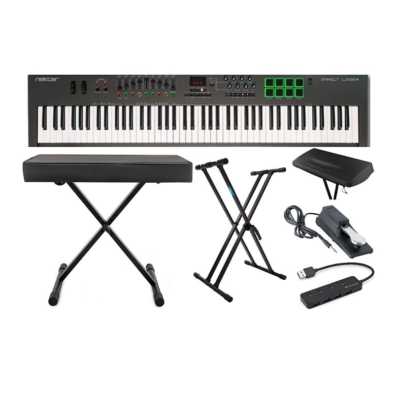 Nektar Impact LX88+ 88Key USB MIDI SemiWeighted Keyboard Reverb