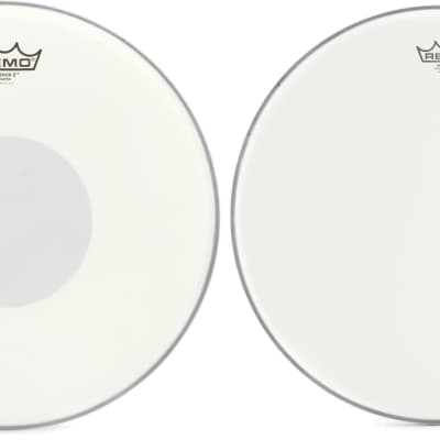 Remo Emperor X Coated Drumhead - 14 inch - with Black Dot  Bundle with Remo Emperor Vintage Coated Drumhead - 18 inch image 1