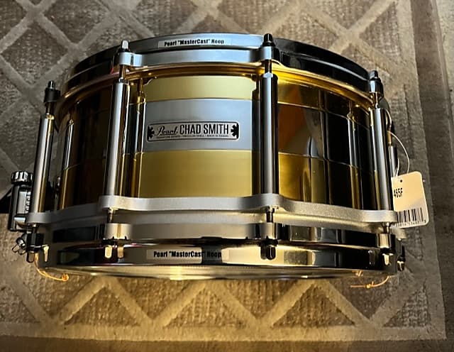Pearl  Chad Smith Signature Tricolon 6.5x14 Snare Drum RARE 2015 Steel and Polished Brass image 1