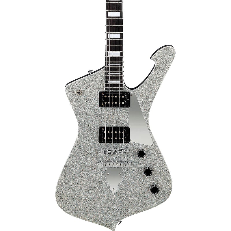Ibanez Paul Stanley Signature PS60-SSL Iceman 6-String Solid Body Electric Guitar with Purpleheart Fretboard, Right-Handed, Silver Sparkle image 1
