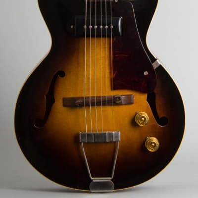 Gibson  ES-140 Arch Top Hollow Body Electric Guitar (1953), ser. #Y3501-81, brown alligator chipboard case. image 3