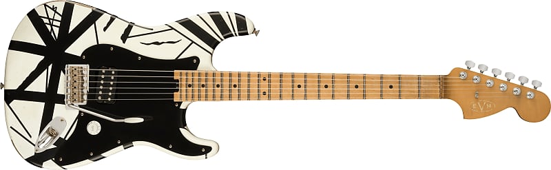 EVH Striped Series 78 Eruption Maple Fingerboard White with Black Stripes Relic 5107900576 image 1