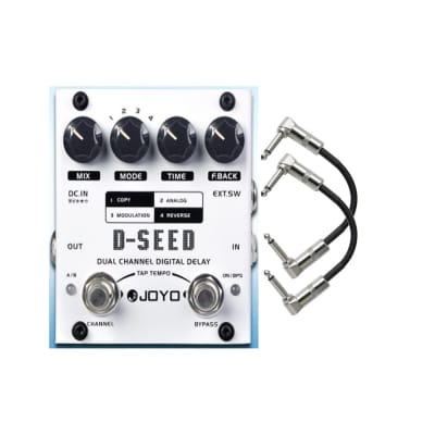 Joyo D-SEED Dual Channel Digital Delay 4-Mode Guitar Effect Pedal with Patch Cables image 1
