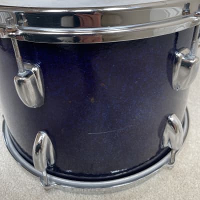 Slingerland  13” Mounted Tom Drum w Brass Hoops 60s Sparkling Blue Pearl image 4