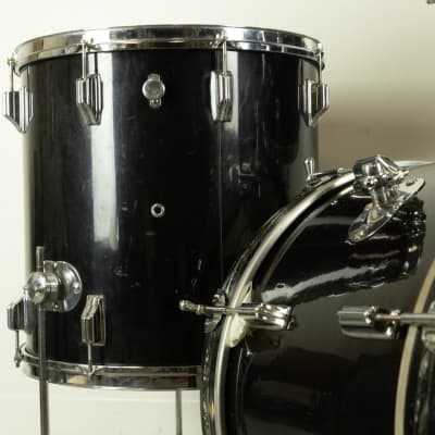 1960s Rogers Jet Black Pearl "Headliner" 14x20 9x13 and 16x16 Drum Set image 3