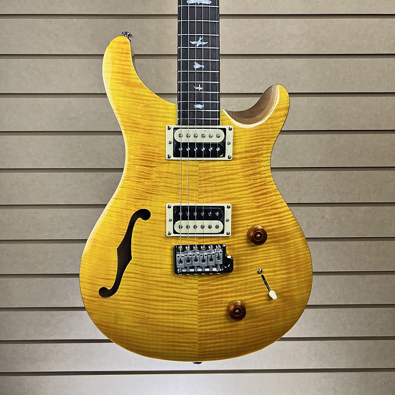 PRS SE Custom 22 Semi-hollow -  Santana Yellow w/Gig Bag + FREE Shipping #525 image 1