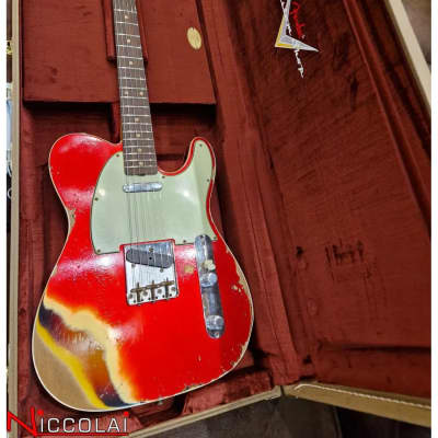 Fender Custom Shop Limited Edition '60 Tele Heavy Relic Aged Candy Apple Red Over 3-Color Sunburst image 5