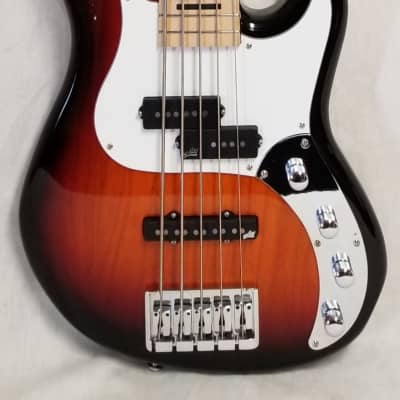 Zon Mosaic Mojo 5 String P/J Electric Bass Guitar, Ash Body, Maple Fingerboard, Brown Sunburst W/ Ba image 6
