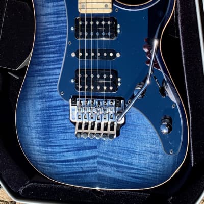 Vigier Excalibur Custom Mysterious Blue Flame Top Electric Guitar & Case for sale