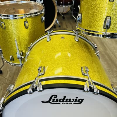 Ludwig Classic Maple 3-Piece Shell Pack 12/16/22 (Yellow Glitter) image 4