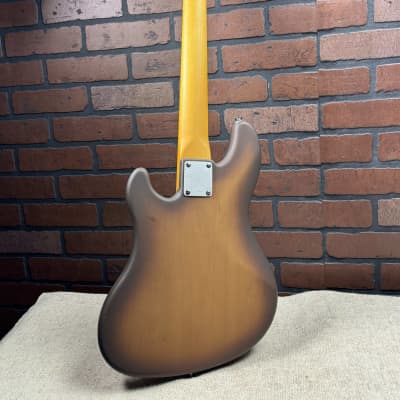 Woodcraft Electric Guitars JB4 Mini “Shortest-Scale” 4-String Electric Bass - Satin Tobacco Burst image 3