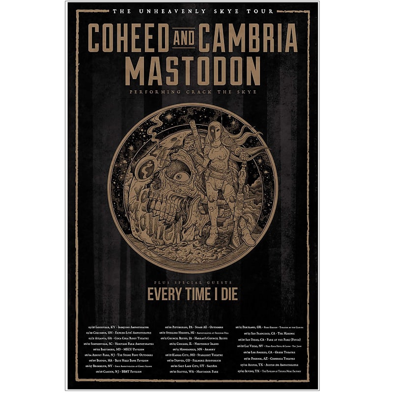 coheed and cambria tour merch 2019