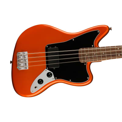Squier FSR Affinity Series Jag Bass H Guitar, Laurel FB, Metallic Orange image 5