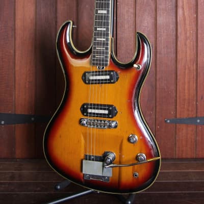 Teisco DG-67 Solidbody 1960's Sunburst Made in Japan image 9
