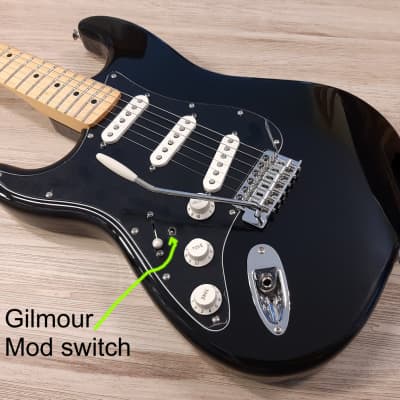 Fender® LEFTY 2015 Gilmour Style Strat Stratocaster MINT ..  2015 Black w/ Gilmour MOD image 2