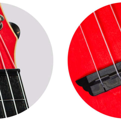 Flight TUS35 Red Travel Soprano Ukulele New - plastic and a laminate linden top - red image 7