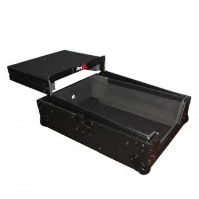 ProX XS-M12LTBL Mixer ATA Flight Hard Case For Large Format 12 Universal Dj Mixer w/Laptop Shelf (Black On Black) (USED) image 4