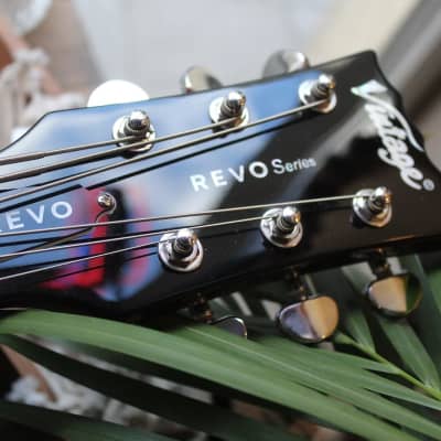 VINTAGE REVO Series 'Custom Supreme' Baritone VI Semi-Acoustic Guitar ~ Tobacco Sunburst, 3, 93 KG image 8