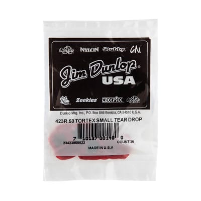 Dunlop Tortex Small Teardrop Pick - 0.50m - Orange (36-pack) image 4