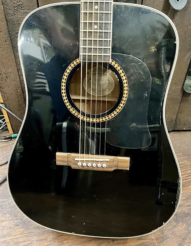 Washburn D10SB - Glossy Black Acoustic Guitar image 1