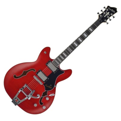 Hagstrom Tremar Viking Deluxe, Semi-hollow Electric Guitar with Tremolo, Wild Cherry Transparent Gloss image 2