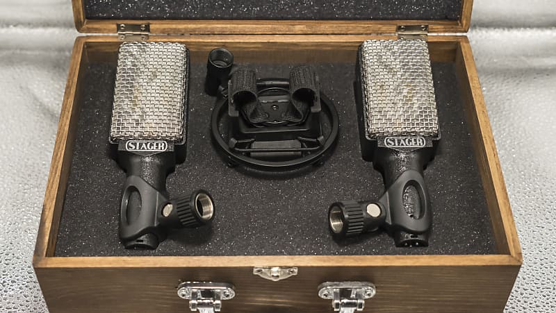 Stager Microphones SR-2N  Matched Pair with Stereo Shock Mount image 1
