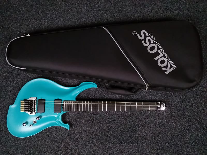 KOLOSS GT-6H Aluminum body headless Carbon fiber neck electric guitar Blue image 1