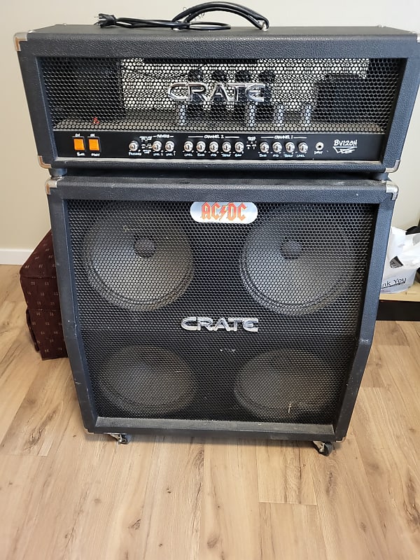 Crate BV120HB and BV412SL Stack cabinet and Amp | Reverb